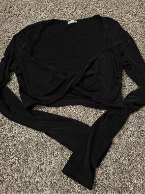 Free People Slinky Twisted Long Sleeve Crop